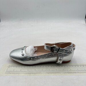 FSJ Silver Comfortable Flat Cross Ankle Strap Buckle Classic Retro Walking Shoes